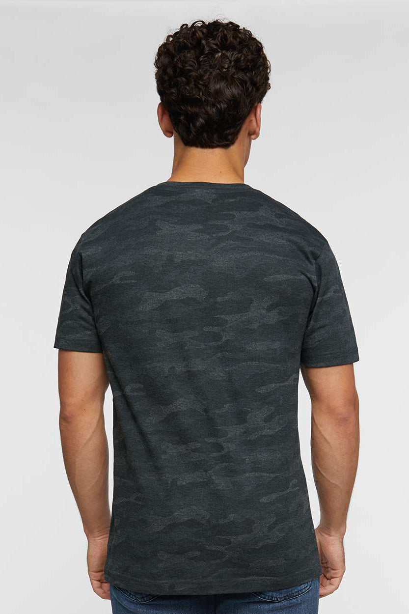 LAT 6901 Mens Fine Jersey Short Sleeve Crewneck T-Shirt Storm Camo Model Back