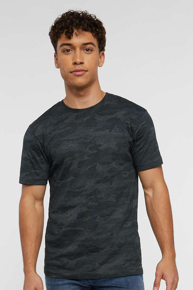 LAT 6901 Mens Fine Jersey Short Sleeve Crewneck T-Shirt Storm Camo Model Front