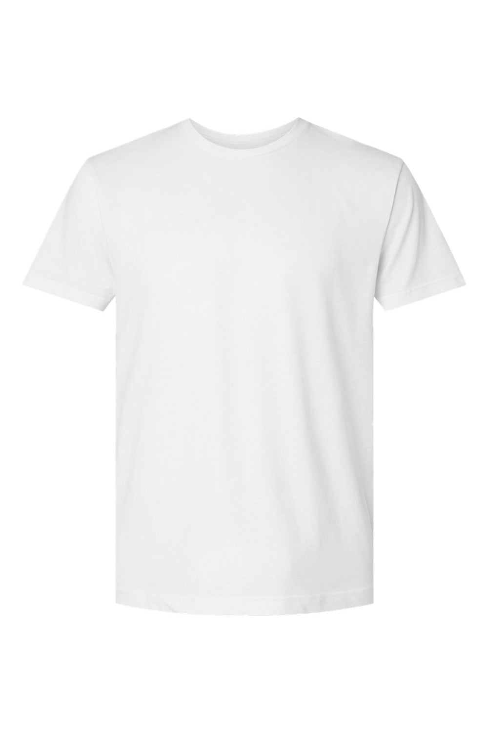 LAT 6901 Mens Fine Jersey Short Sleeve Crewneck T-Shirt White Flat Front