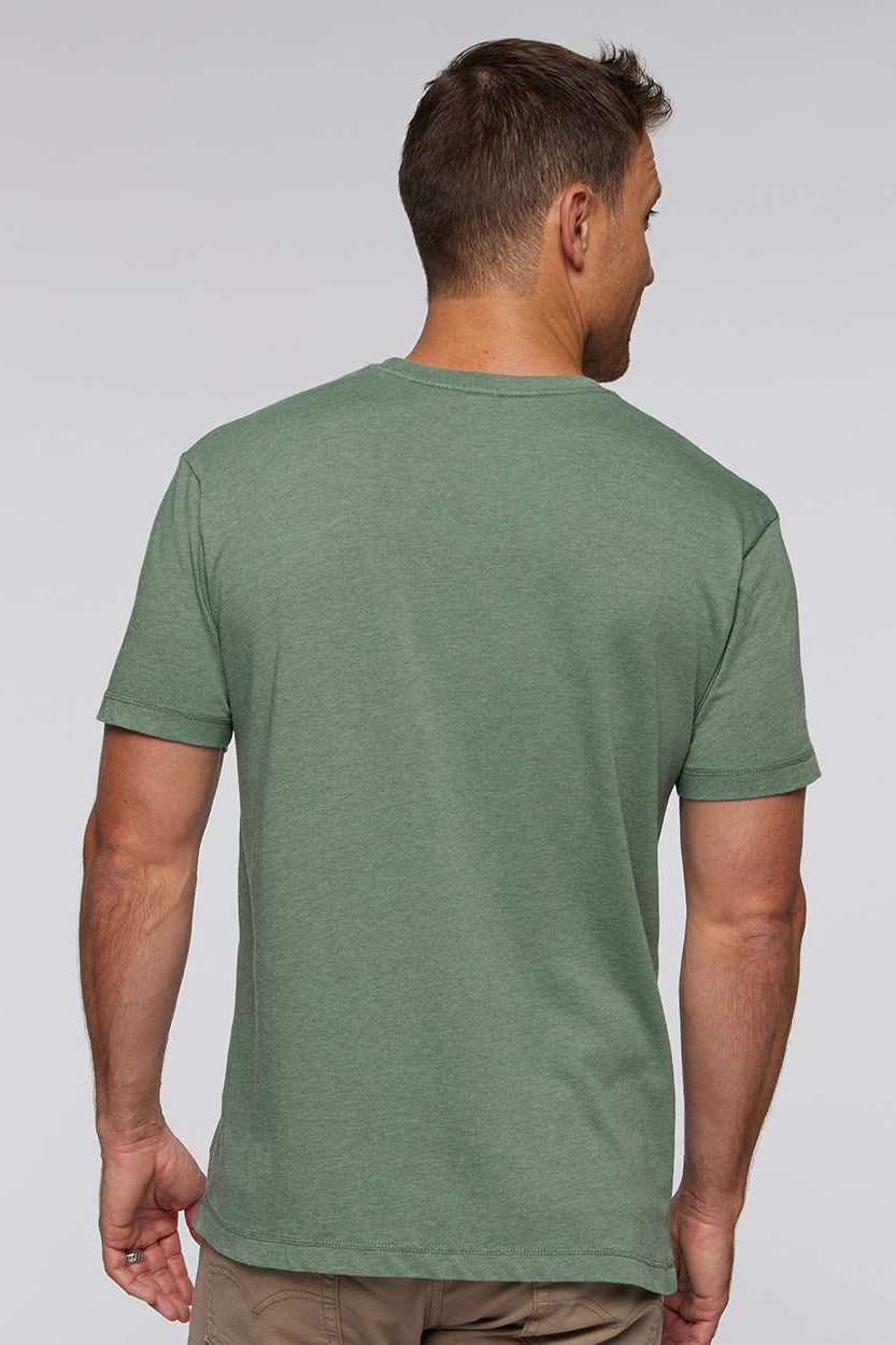 LAT 6902 Mens Vintage Wash Short Sleeve Crewneck T-Shirt Basil Green Model Back