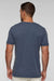 LAT 6902 Mens Vintage Wash Short Sleeve Crewneck T-Shirt Navy Blue Model Back