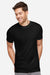 LAT 6904 Mens Bamboo Short Sleeve Crewneck T-Shirt Black Model Front