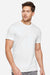 LAT 6904 Mens Bamboo Short Sleeve Crewneck T-Shirt White Model Front