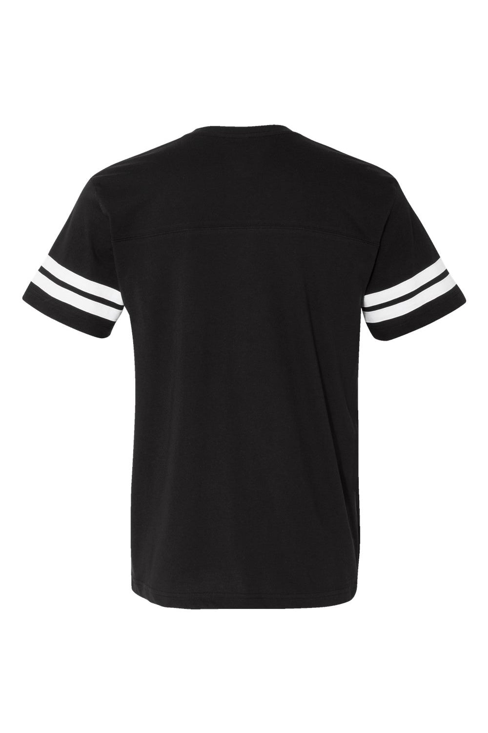 LAT 6937 Mens Fine Jersey Short Sleeve Crewneck T-Shirt Black/White Flat Back