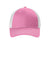 Port Authority Hats LC401 Womens Snapback Ponytail Trucker Hat True Pink/White Flat Front