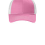 Port Authority Hats Womens Snapback Ponytail Trucker Hat - True Pink/White