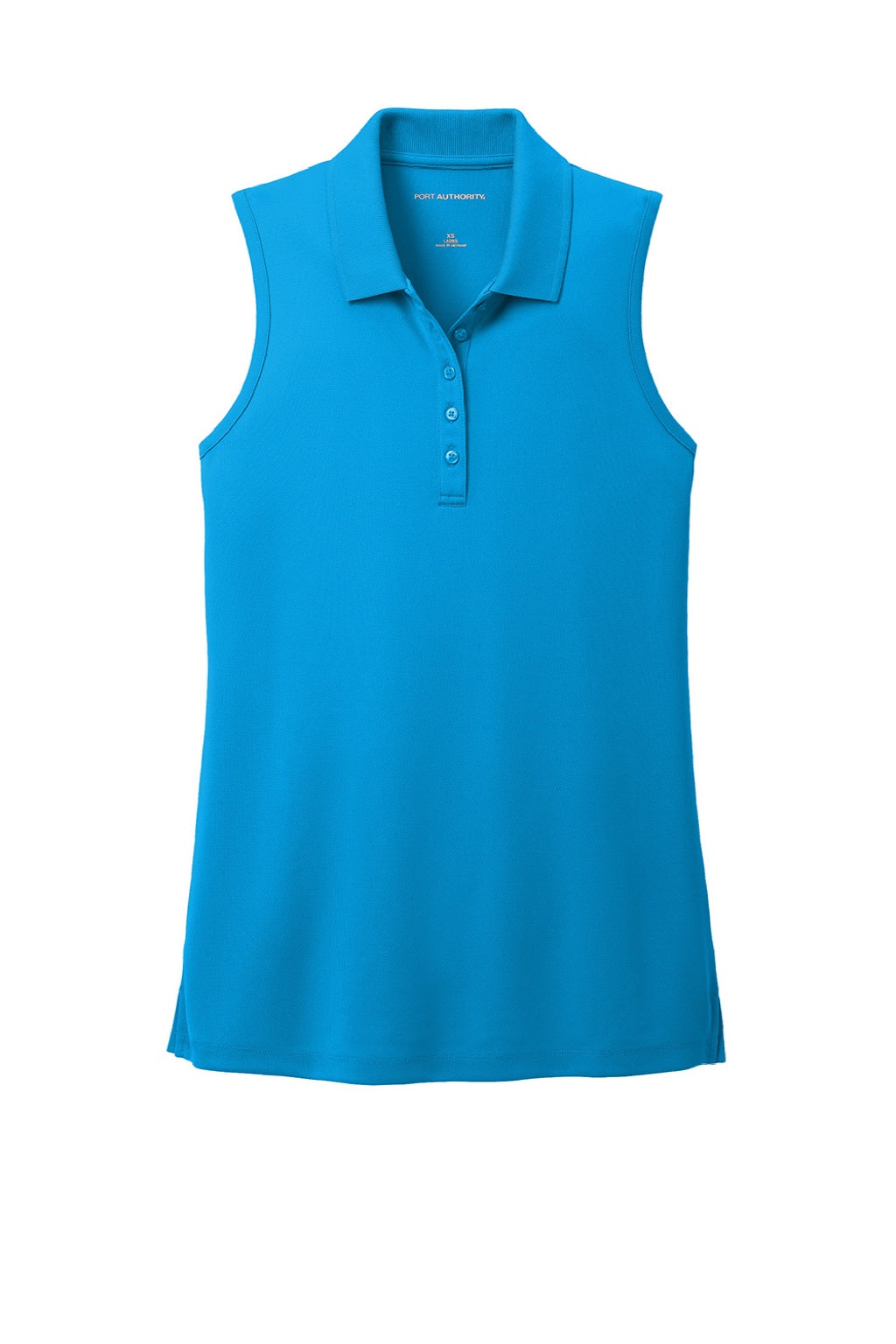 Port Authority LK110SV Womens Dry Zone Moisture Wicking Micro Mesh Sleeveless Polo Shirt Coastal Blue Flat Front