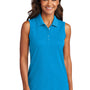 Port Authority Womens Dry Zone Moisture Wicking Micro Mesh Sleeveless Polo Shirt - Coastal Blue