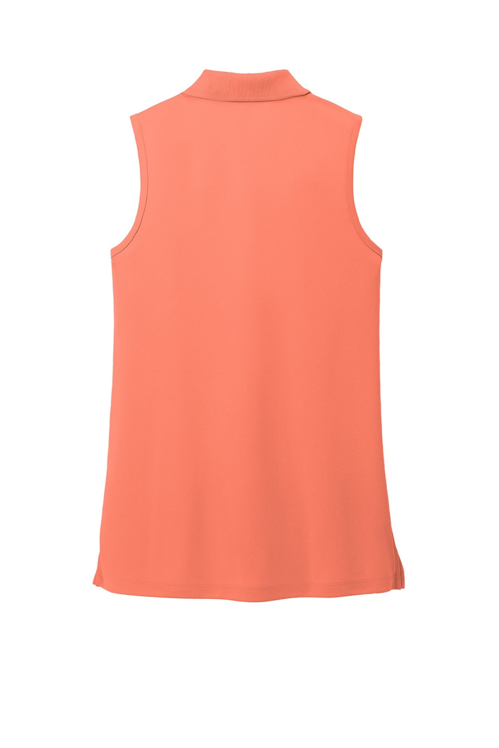 Port Authority LK110SV Womens Dry Zone Moisture Wicking Micro Mesh Sleeveless Polo Shirt Coral Splash Orange Flat Back
