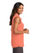 Port Authority LK110SV Womens Dry Zone Moisture Wicking Micro Mesh Sleeveless Polo Shirt Coral Splash Orange Model Side