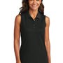 Port Authority Womens Dry Zone Moisture Wicking Micro Mesh Sleeveless Polo Shirt - Deep Black