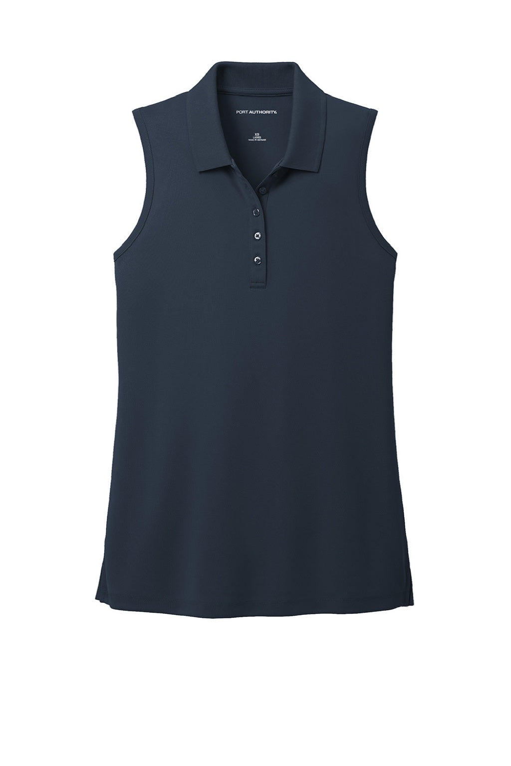 Port Authority LK110SV Womens Dry Zone Moisture Wicking Micro Mesh Sleeveless Polo Shirt River Navy Blue Flat Front