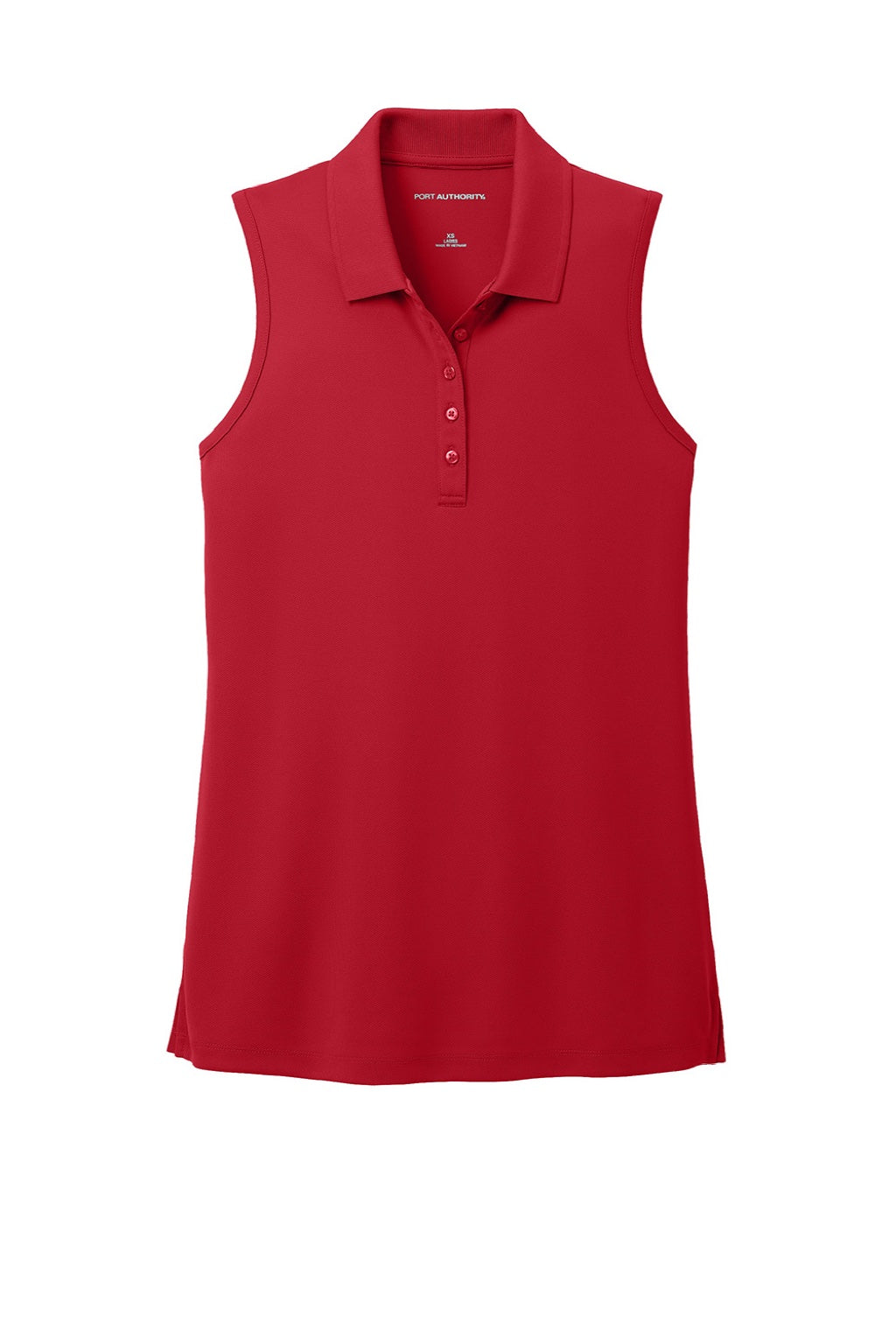 Port Authority LK110SV Womens Dry Zone Moisture Wicking Micro Mesh Sleeveless Polo Shirt Rich Red Flat Front