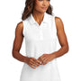 Port Authority Womens Dry Zone Moisture Wicking Micro Mesh Sleeveless Polo Shirt - White
