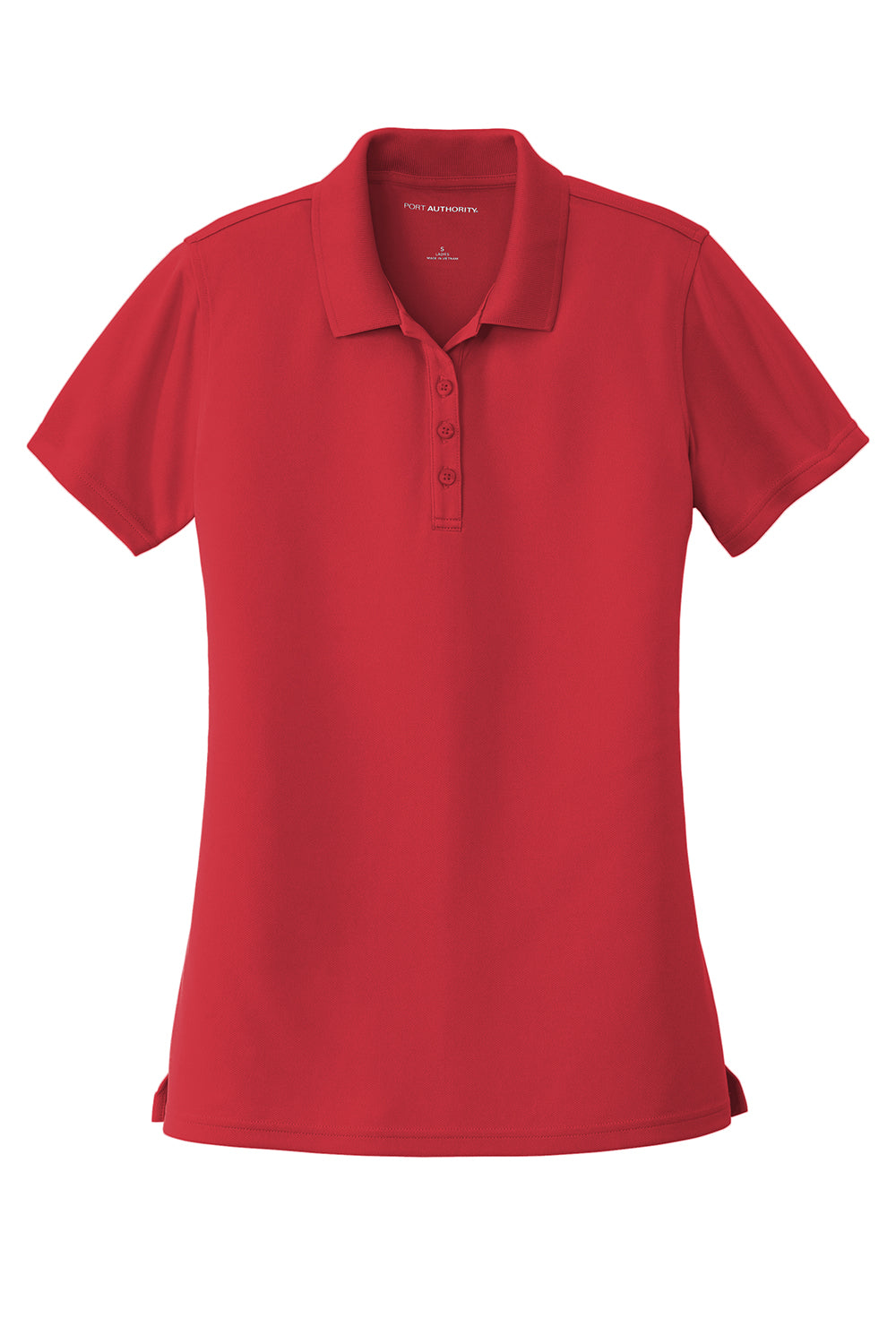 Port Authority LK110 Womens Dry Zone Moisture Wicking Short Sleeve Polo Shirt Rich Red Flat Front
