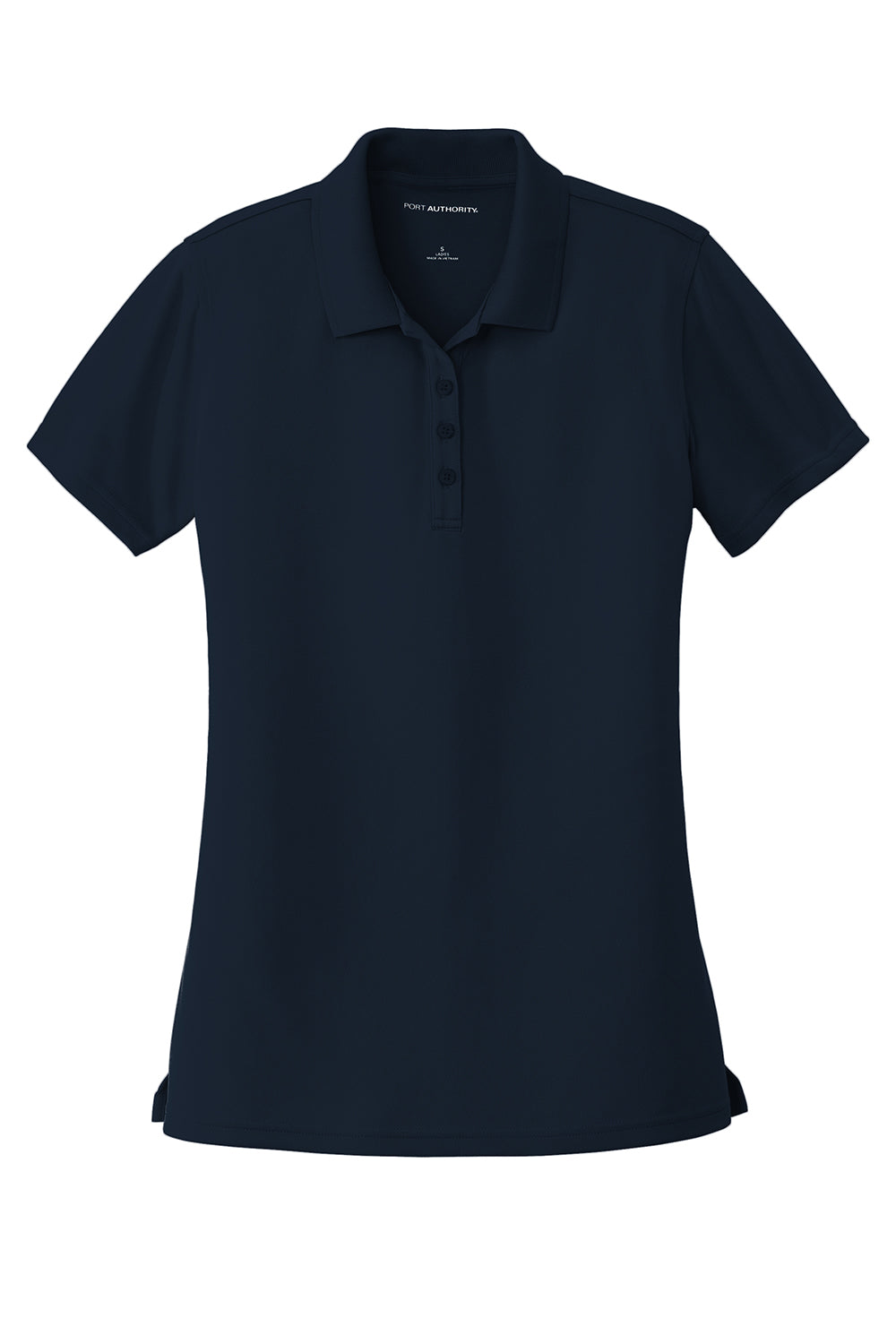 Port Authority LK110 Womens Dry Zone Moisture Wicking Short Sleeve Polo Shirt River Navy Blue Flat Front