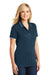 Port Authority LK111 Womens Dry Zone Moisture Wicking Short Sleeve Polo Shirt River Navy Blue/White Model 3q