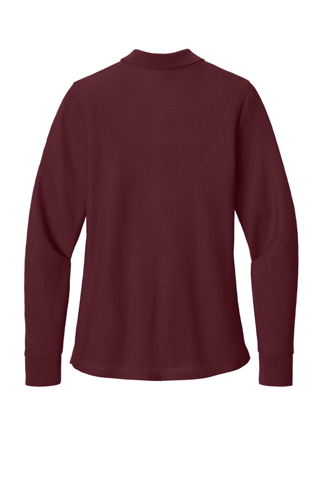 Port Authority LK200LS Womens Wearever Signature Pique Long Sleeve Polo Shirt Burgundy Flat Back