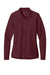 Port Authority LK200LS Womens Wearever Signature Pique Long Sleeve Polo Shirt Burgundy Flat Front