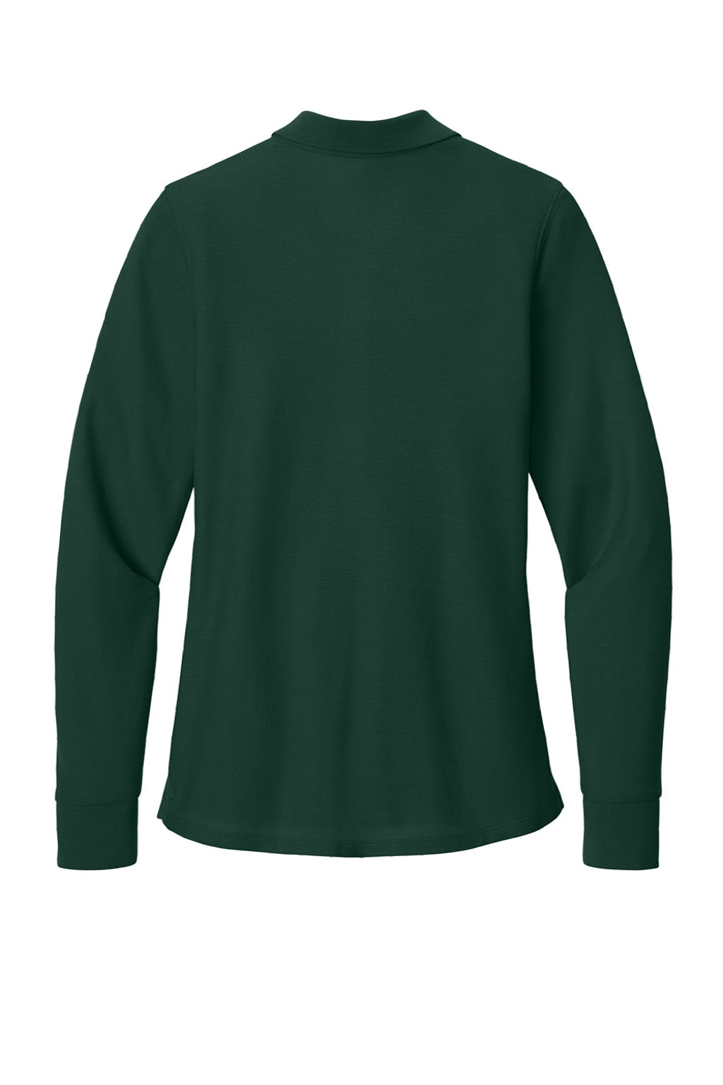 Port Authority LK200LS Womens Wearever Signature Pique Long Sleeve Polo Shirt Dark Green Flat Back