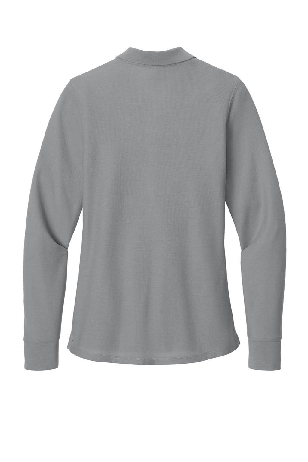 Port Authority LK200LS Womens Wearever Signature Pique Long Sleeve Polo Shirt Gusty Grey Flat Back