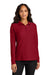Port Authority LK200LS Womens Wearever Signature Pique Long Sleeve Polo Shirt Rich Red Model Front