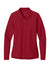 Port Authority LK200LS Womens Wearever Signature Pique Long Sleeve Polo Shirt Rich Red Flat Front