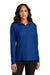 Port Authority LK200LS Womens Wearever Signature Pique Long Sleeve Polo Shirt True Royal Blue Model Front