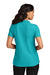 Port Authority LK200 Womens Wearever Signature Pique Short Sleeve Polo Shirt Aquamarine Blue Model Back