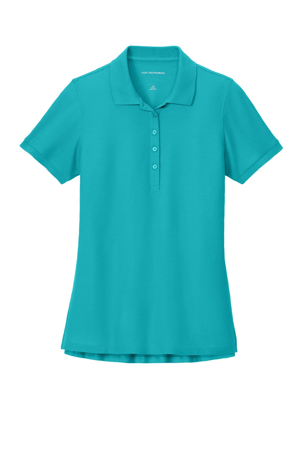 Port Authority LK200 Womens Wearever Signature Pique Short Sleeve Polo Shirt Aquamarine Blue Flat Front