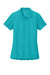 Port Authority LK200 Womens Wearever Signature Pique Short Sleeve Polo Shirt Aquamarine Blue Flat Front