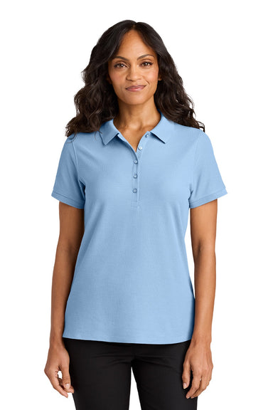 Port Authority LK200 Womens Wearever Signature Pique Short Sleeve Polo Shirt Cloud Blue Model Front