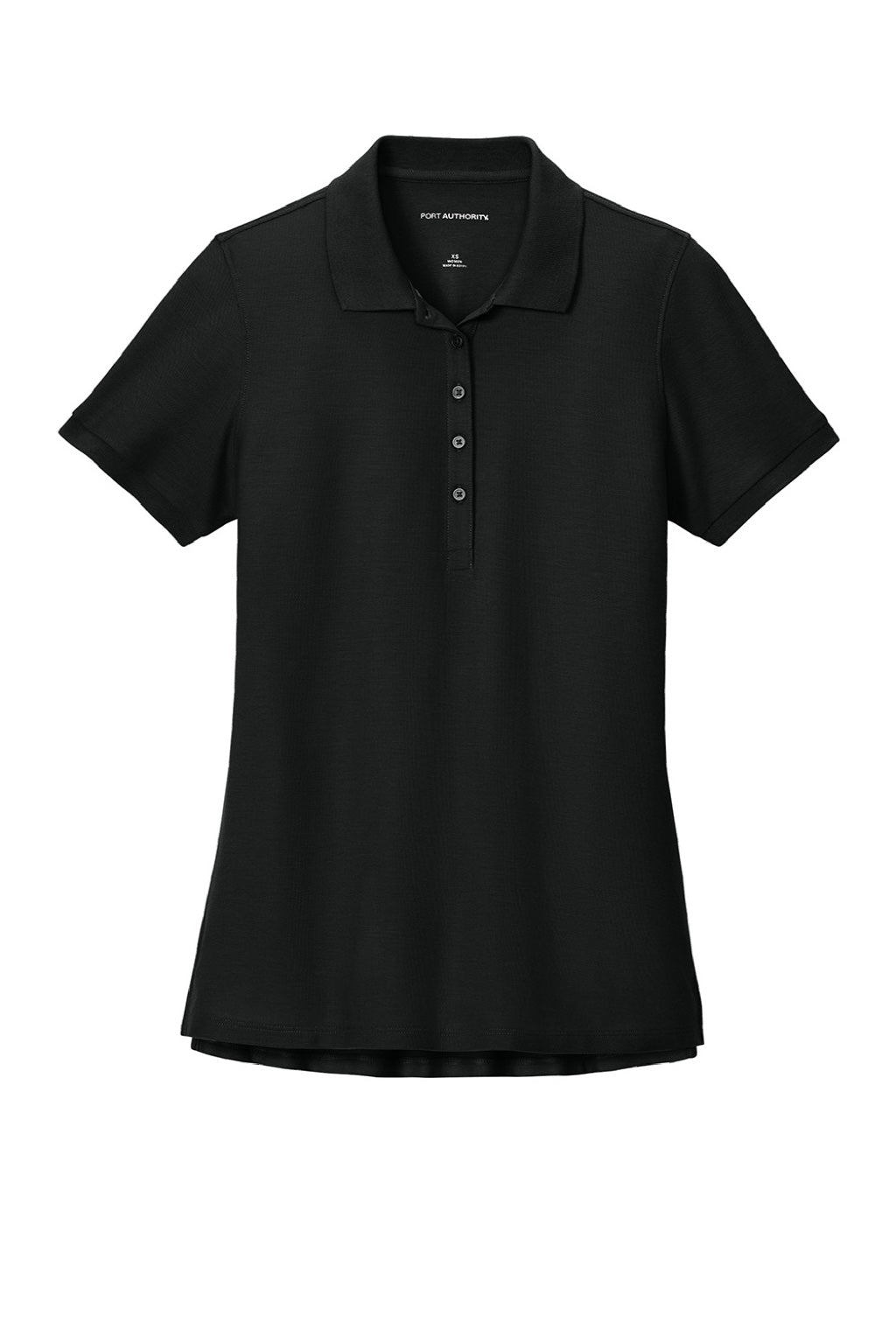 Port Authority LK200 Womens Wearever Signature Pique Short Sleeve Polo Shirt Deep Black Flat Front