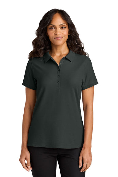 Port Authority LK200 Womens Wearever Signature Pique Short Sleeve Polo Shirt Smoke Grey Model Front