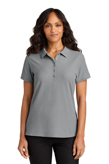 Port Authority LK200 Womens Wearever Signature Pique Short Sleeve Polo Shirt Gusty Grey Model Front