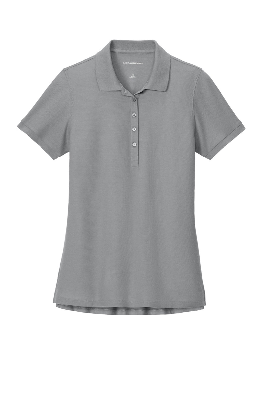 Port Authority LK200 Womens Wearever Signature Pique Short Sleeve Polo Shirt Gusty Grey Flat Front