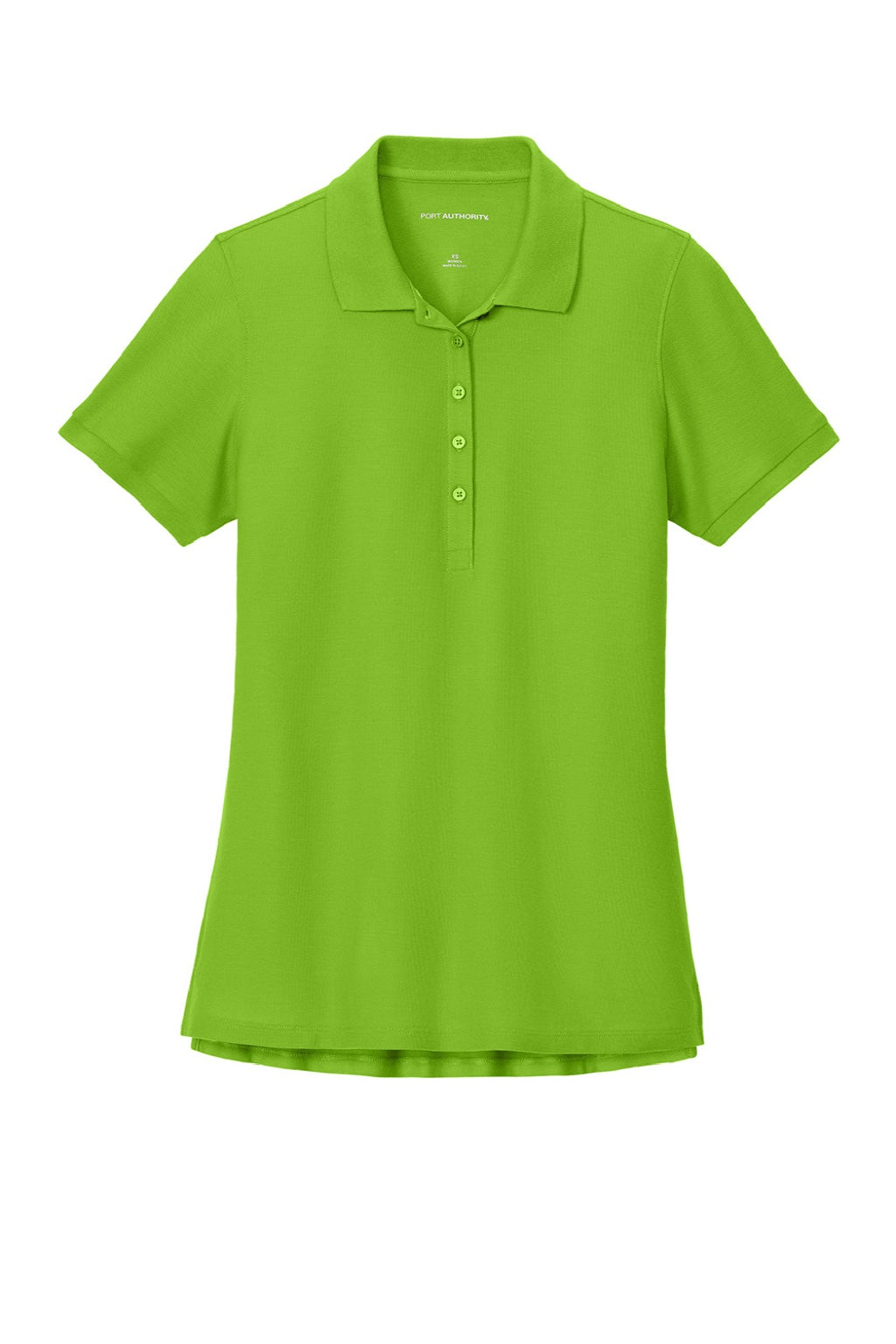 Port Authority LK200 Womens Wearever Signature Pique Short Sleeve Polo Shirt Lime Green Flat Front
