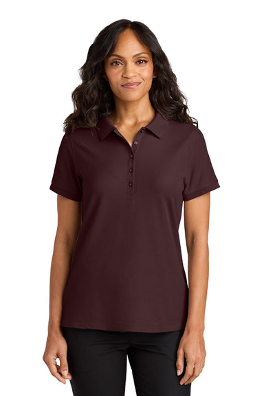 Port Authority LK200 Womens Wearever Signature Pique Short Sleeve Polo Shirt Maroon Model Front