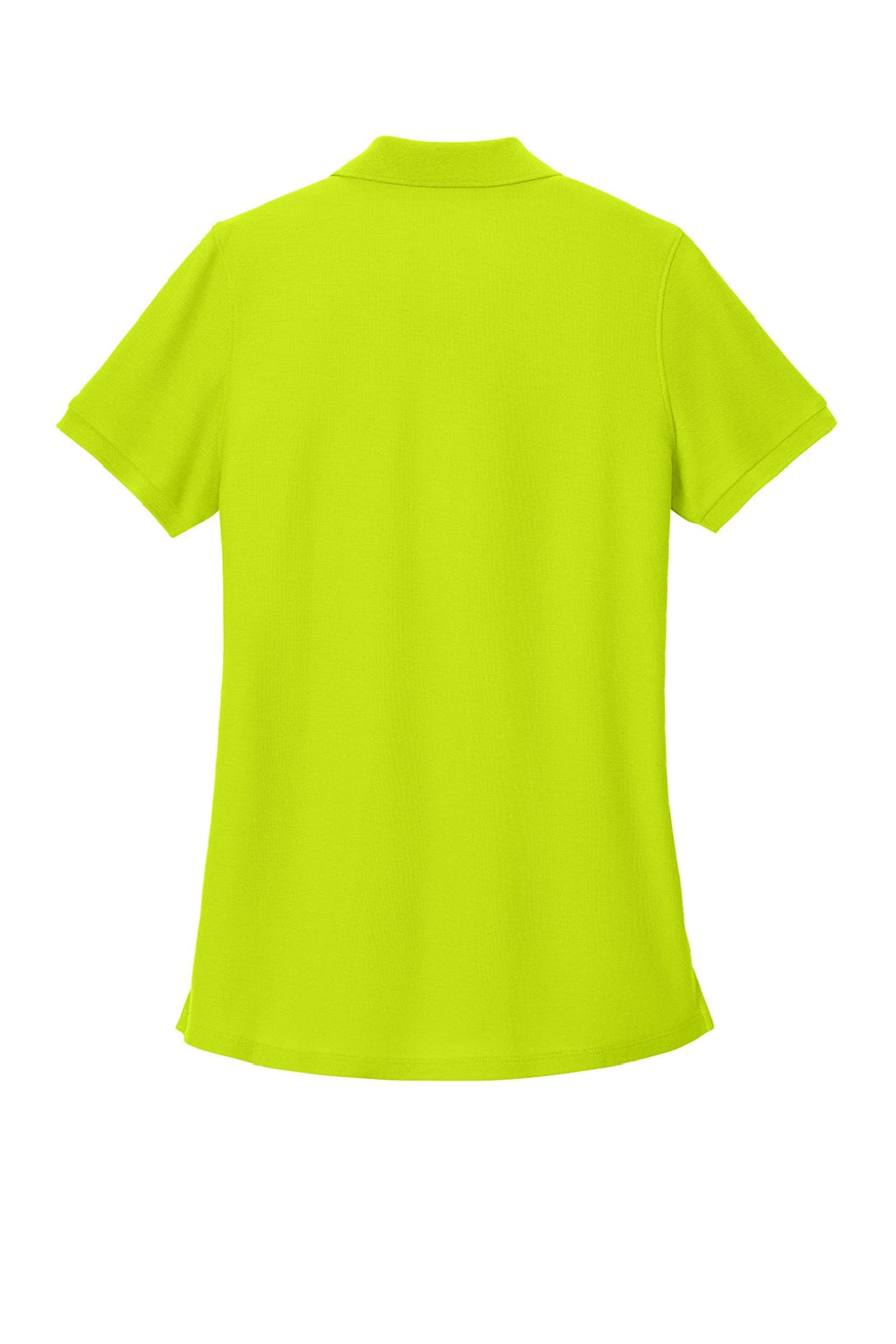 Port Authority LK200 Womens Wearever Signature Pique Short Sleeve Polo Shirt Neon Yellow Flat Back