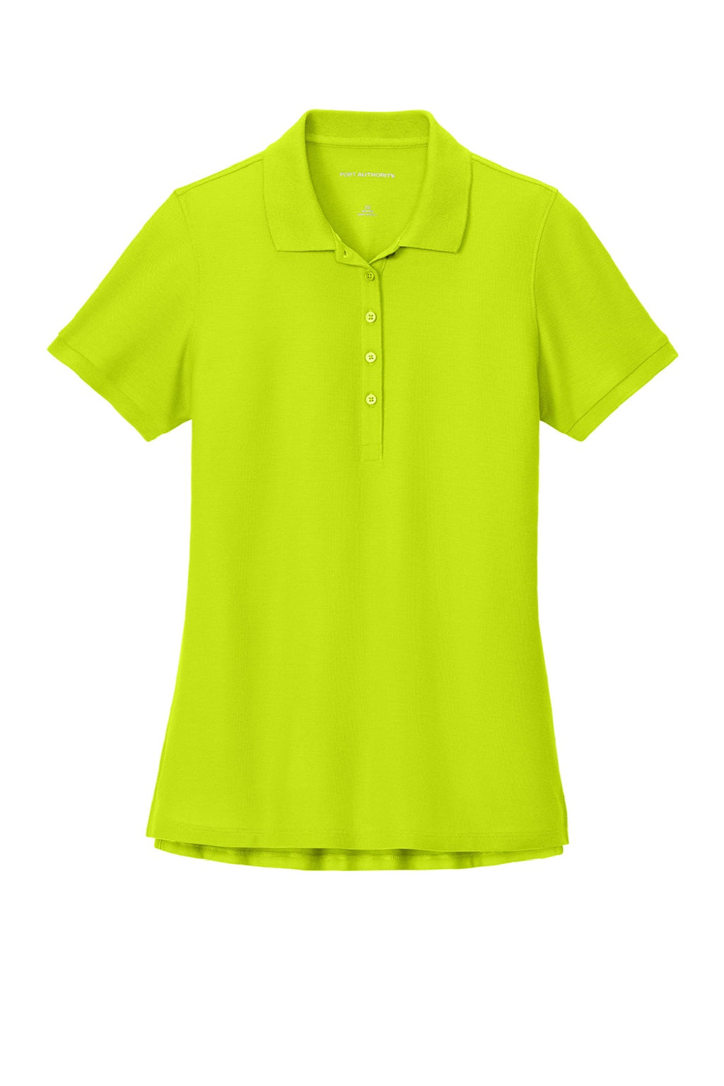 Port Authority LK200 Womens Wearever Signature Pique Short Sleeve Polo Shirt Neon Yellow Flat Front