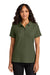 Port Authority LK200 Womens Wearever Signature Pique Short Sleeve Polo Shirt Olive Drab Green Model Front
