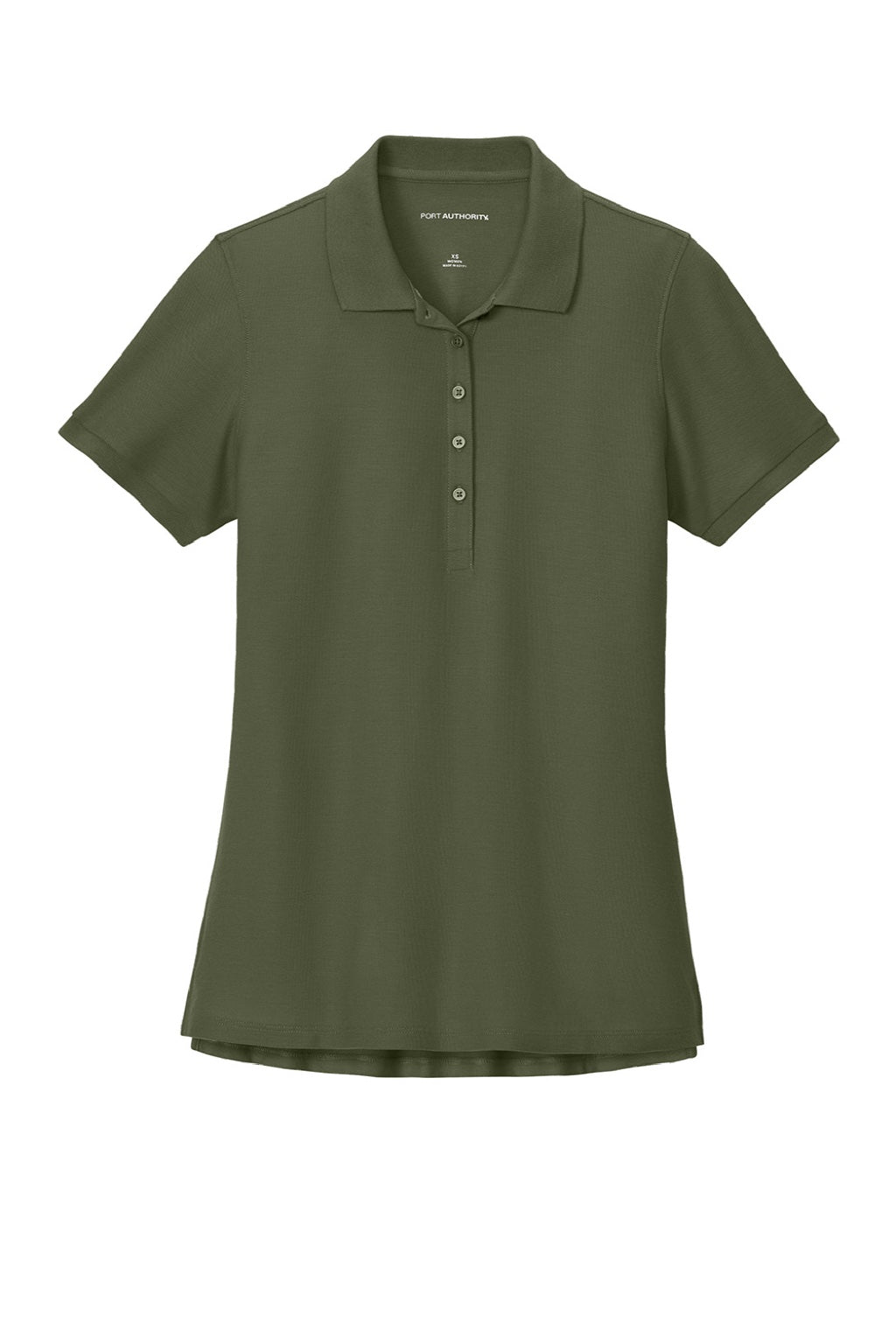 Port Authority LK200 Womens Wearever Signature Pique Short Sleeve Polo Shirt Olive Drab Green Flat Front