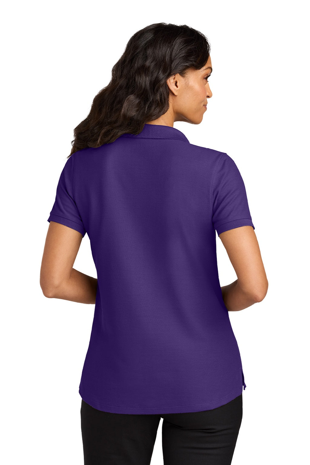 Port Authority LK200 Womens Wearever Signature Pique Short Sleeve Polo Shirt Prism Purple Model Back