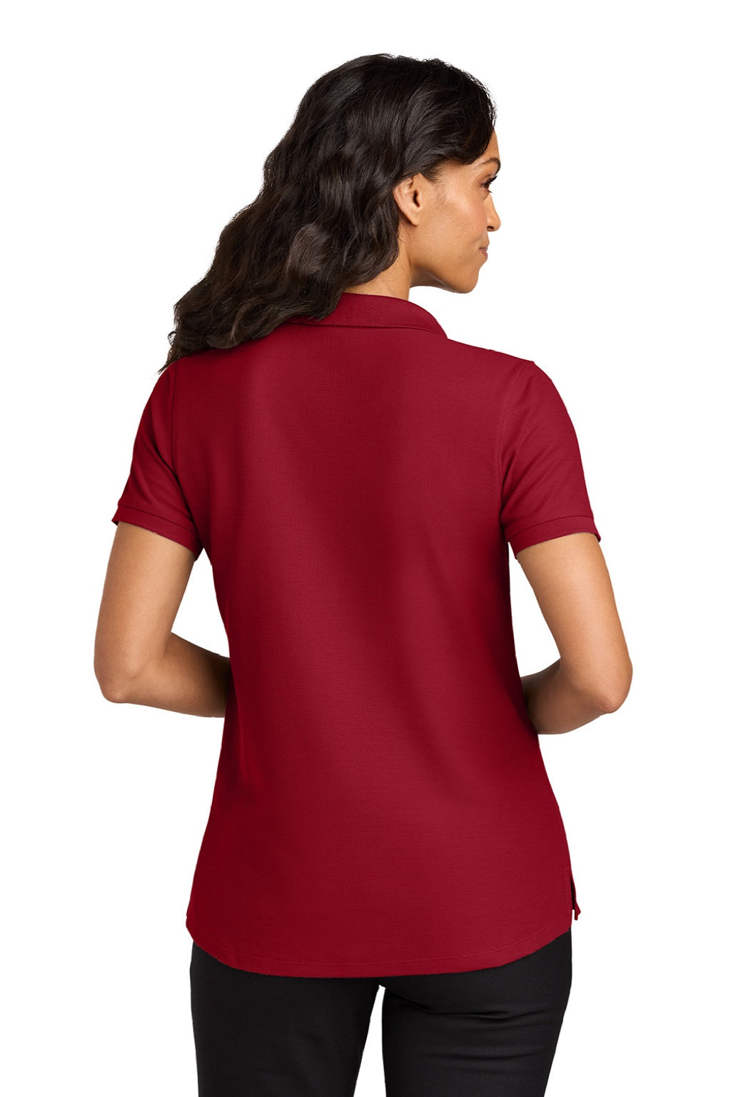 Port Authority LK200 Womens Wearever Signature Pique Short Sleeve Polo Shirt Rich Red Model Back