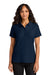 Port Authority LK200 Womens Wearever Signature Pique Short Sleeve Polo Shirt River Navy Blue Model Front