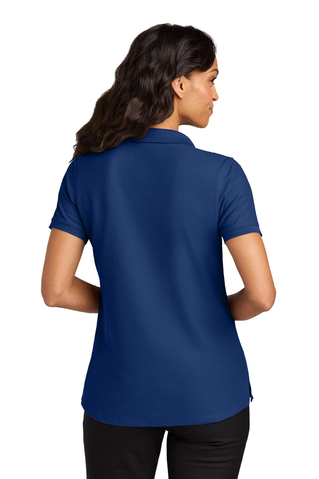 Port Authority LK200 Womens Wearever Signature Pique Short Sleeve Polo Shirt Royal Blue Model Back