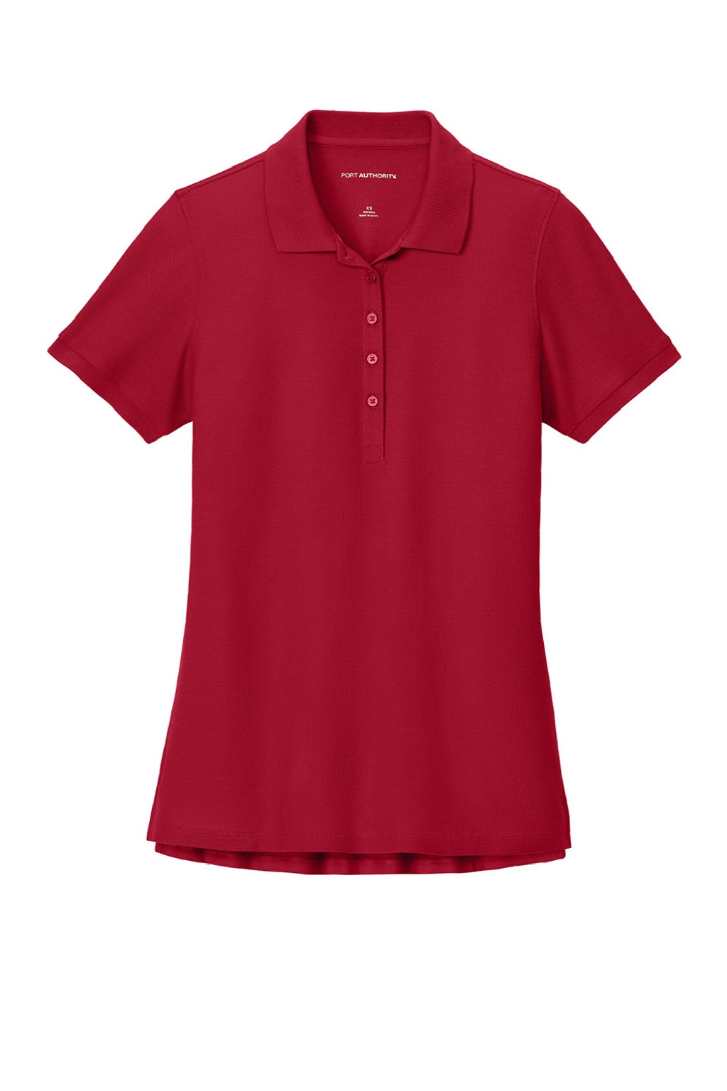 Port Authority LK200 Womens Wearever Signature Pique Short Sleeve Polo Shirt Red Flat Front