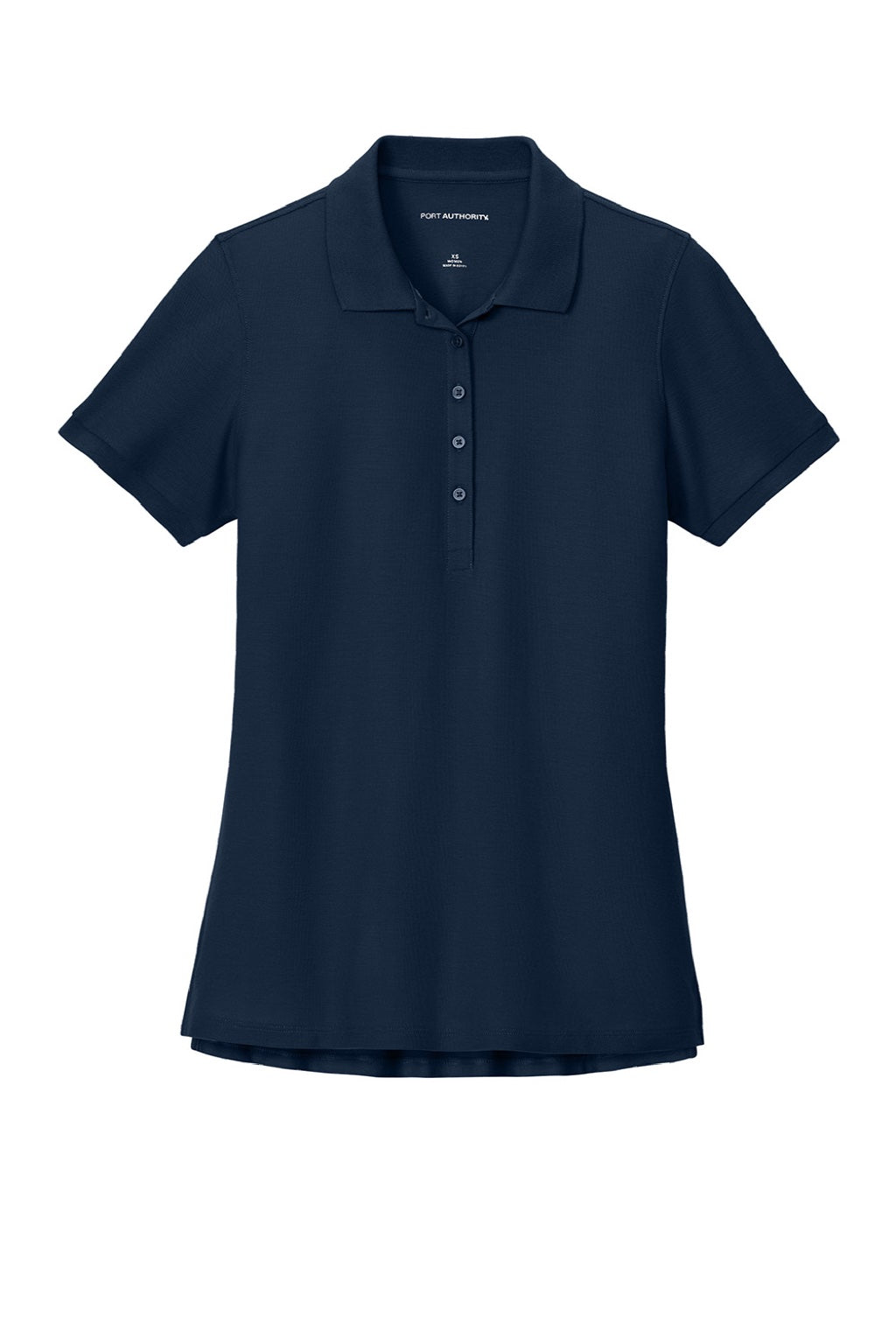 Port Authority LK200 Womens Wearever Signature Pique Short Sleeve Polo Shirt River Navy Blue Flat Front