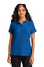 Port Authority LK200 Womens Wearever Signature Pique Short Sleeve Polo Shirt Strong Blue Model Front