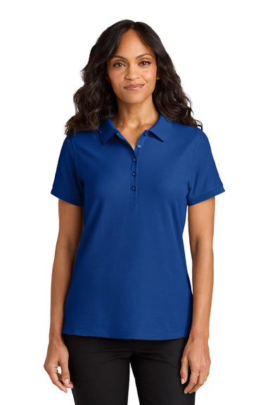 Port Authority LK200 Womens Wearever Signature Pique Short Sleeve Polo Shirt True Royal Blue Model Front